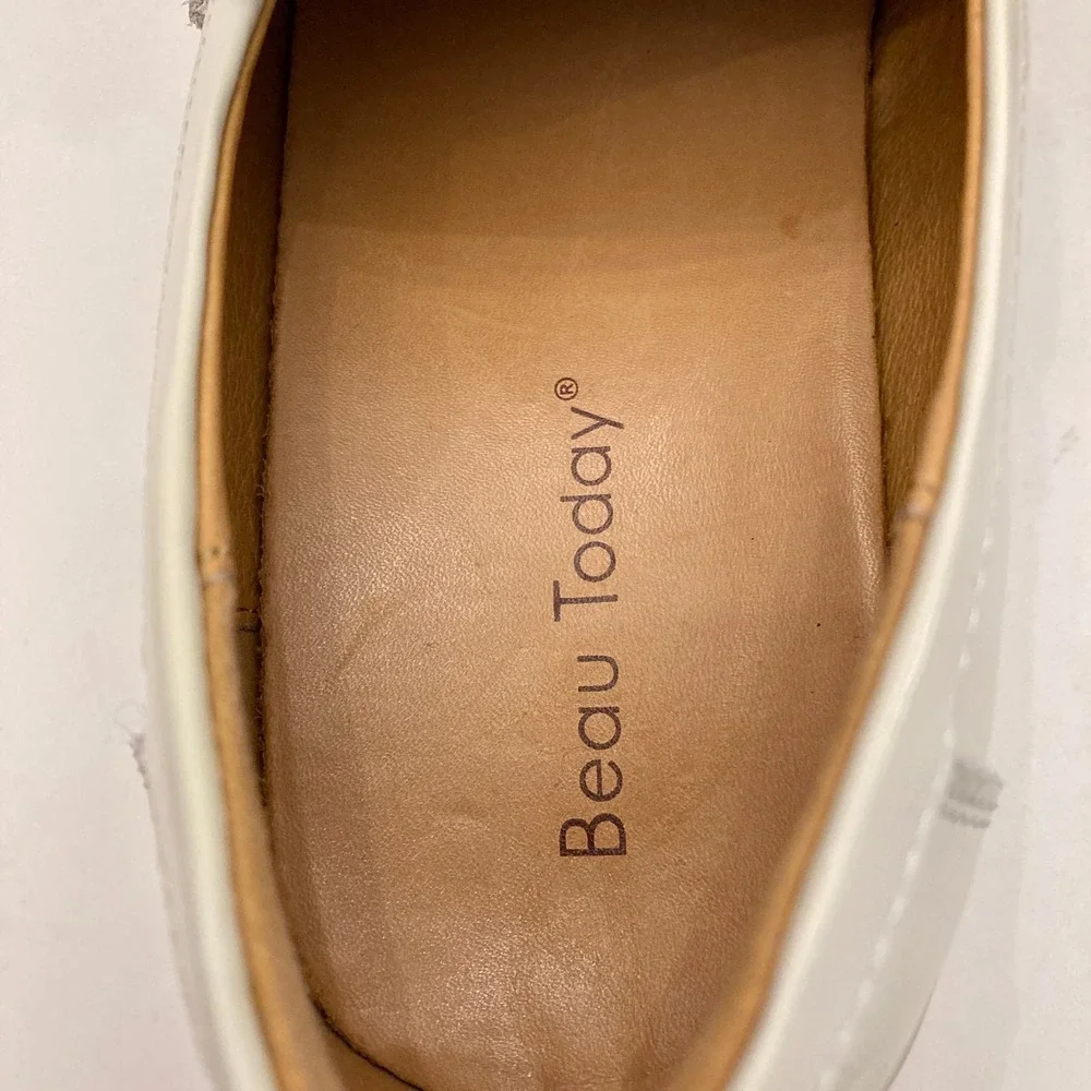 Beau Today Platform Penny Loafers Womens 8.5 (250 mm) White‎ Leather Chunky